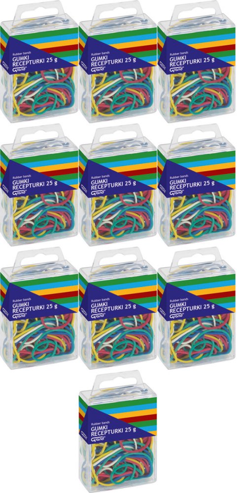 10x Gumki recepturki Grand, 57mm, 25g, mix kolorów