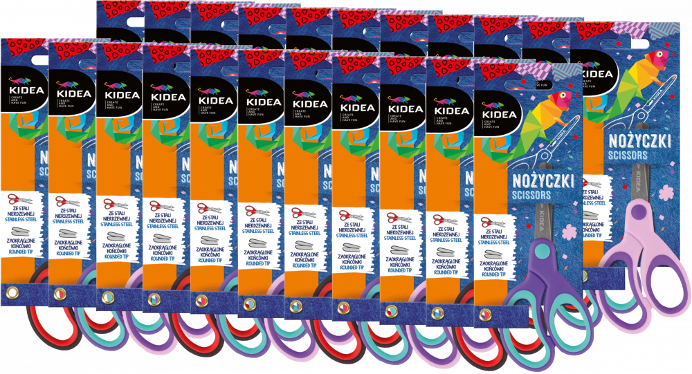 36x Nożyczki dla dzieci Kidea, 1 sztuka, mix kolorów