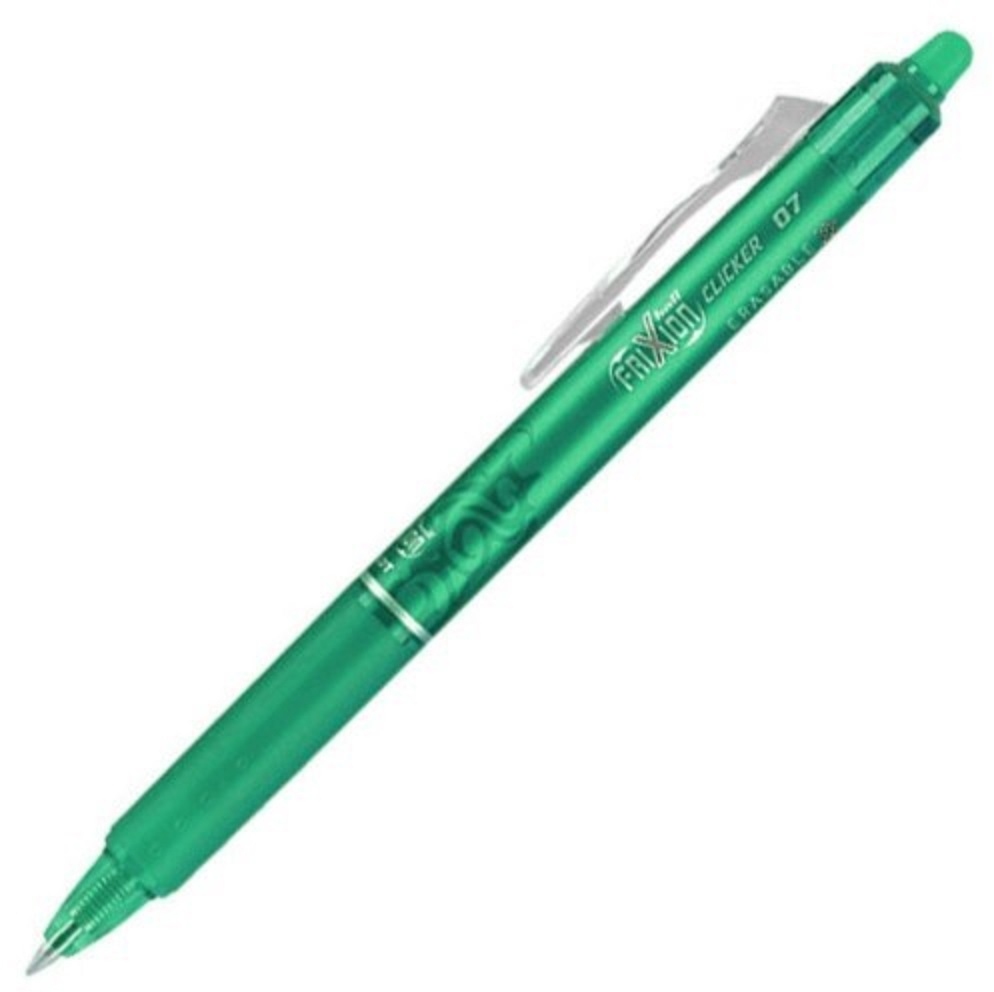 Pióro kulkowe wymazywalne Pilot, Frixion Clicker, automatyczne, 0.7mm, zielony