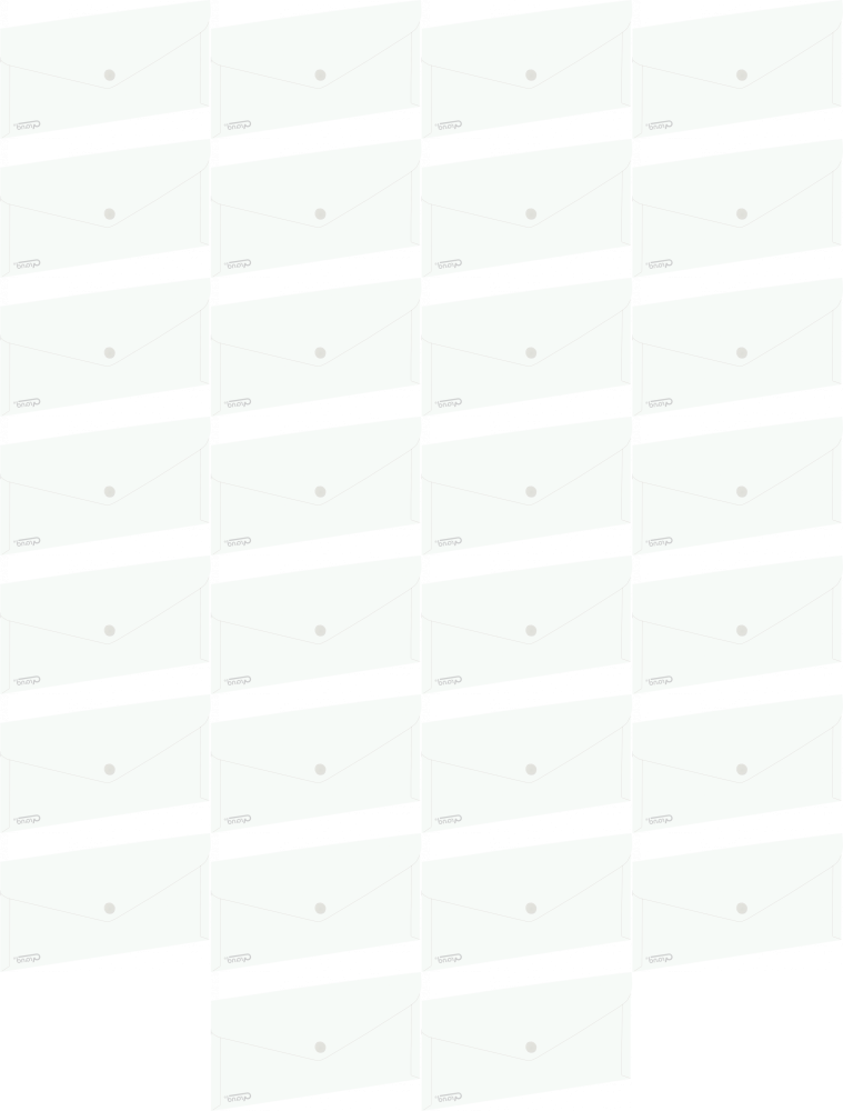 68x Teczka kopertowa Grand, DL (254x130mm), na zatrzask, biały