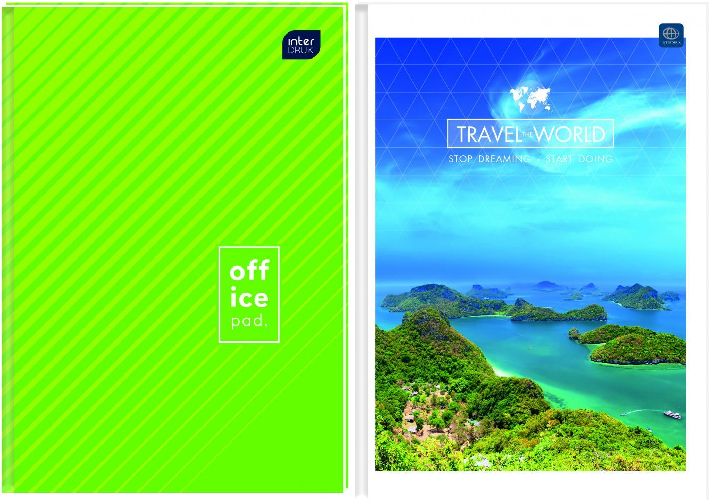 2x brulion w kratkę Interdruk, A4, twarda oprawa, 192 kartki, mix wzorów