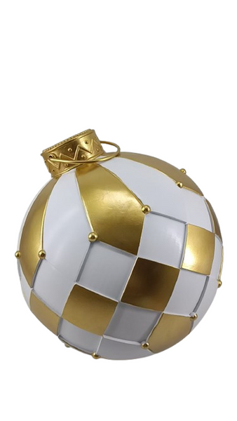 Bombka biało-złota maxi 35cm