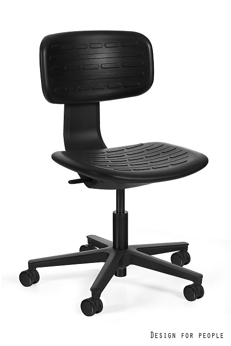 ROBIN fotel obrotowy czarny, poliuretan (Podłokietniki: tak)