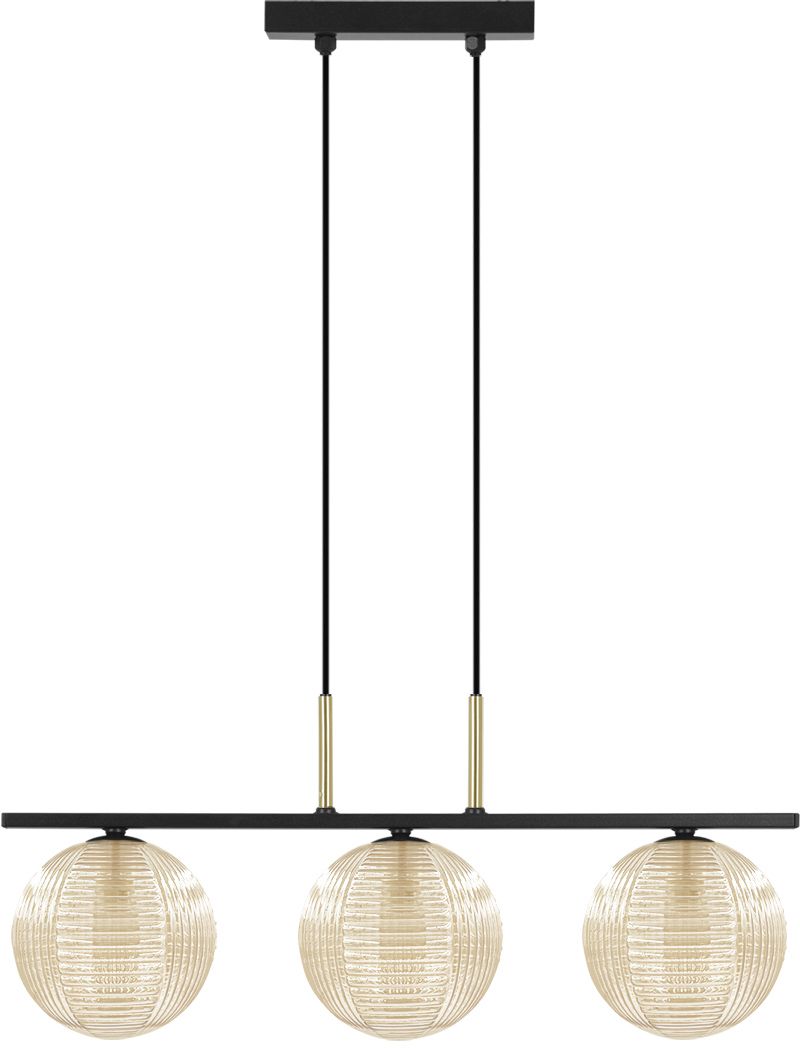 Kaja Giro lampa wisząca 3x10 W czarna-złota-bursztynowa K-5687