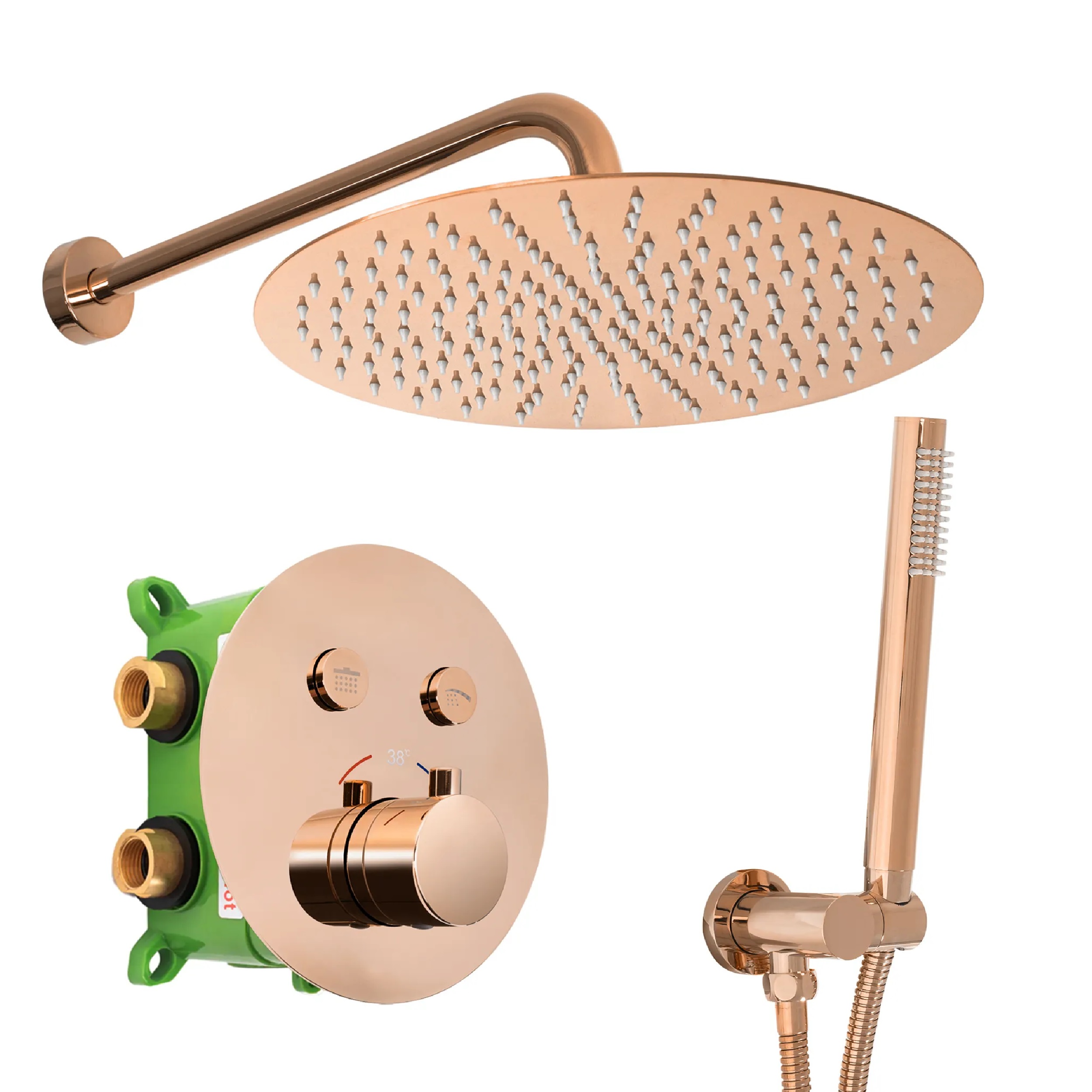 Rea Lungo-Miler zestaw prysznicowy termostatyczny różowe złoto REA-P6613