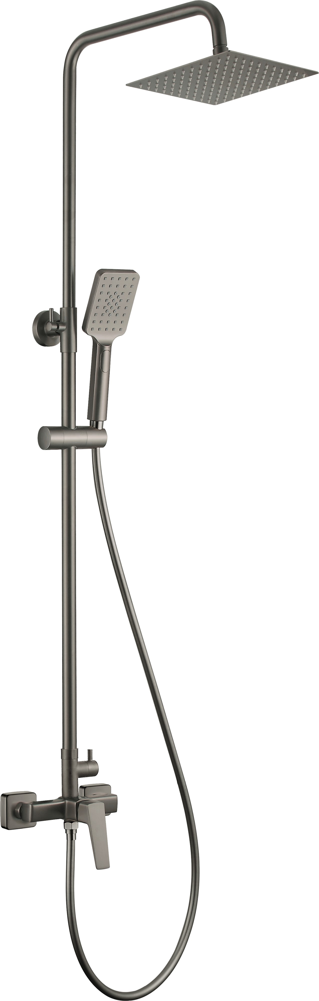 Deante Blur zestaw prysznicowy ścienny z deszczownicą titanium NQL_D4XM