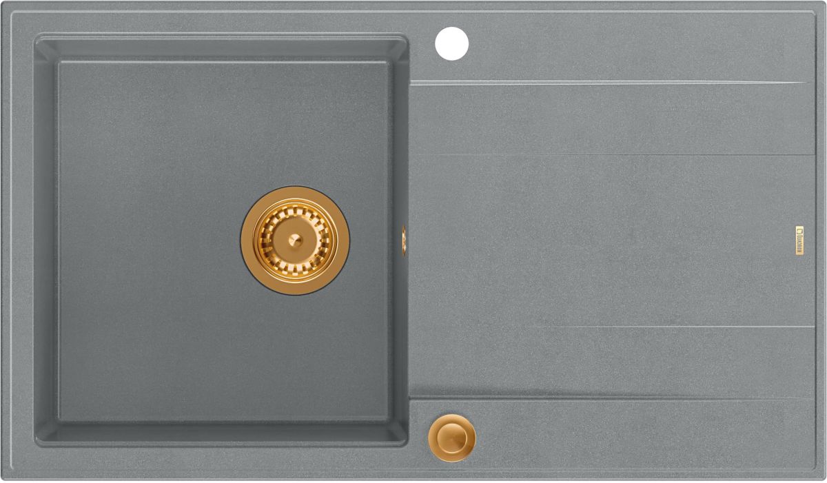 Quadron Evan 111 zlewozmywak 86x50 cm GraniteQ silver stone/miedź HCQE8650U5_PVDC1_P2O