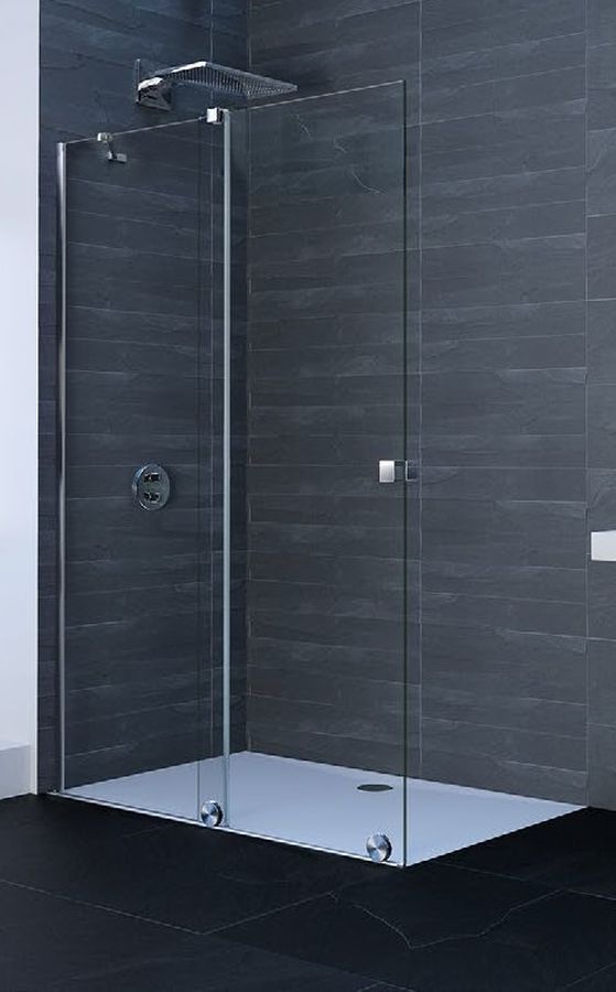 Hüppe Xtensa Pure 4-kąt drzwi prysznicowe 120 cm lewe czarny mat/szkło przezroczyste Anti-Plaque XT0123.123.322