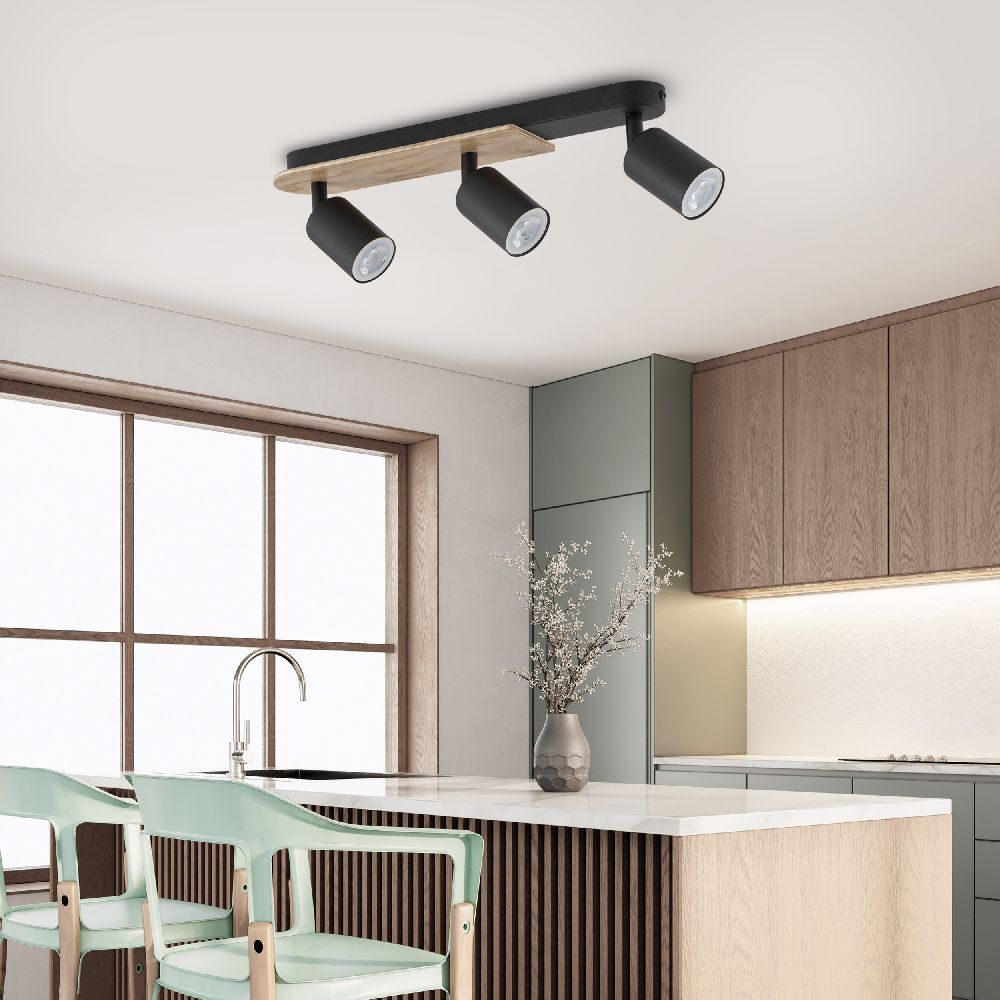 TK Lighting Cover lampa podsufitowa 3x10 W czarna 4675