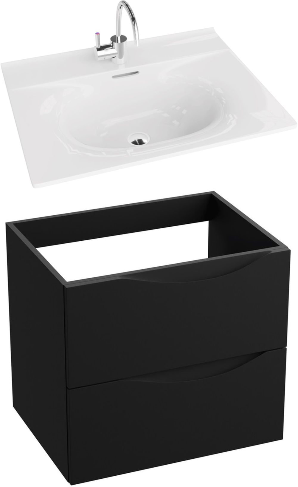 LaVita Kolorado umywalka z szafką 60 cm zestaw meblowy czarny mat/biały (5900378324720, 5908211416205)