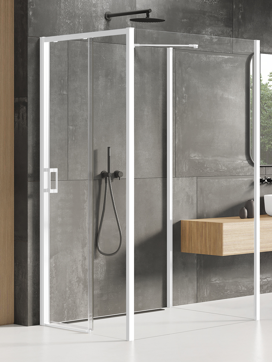 New Trendy Prime White kabina prysznicowa 120x110 cm prawa biały mat/szkło przezroczyste K-1634