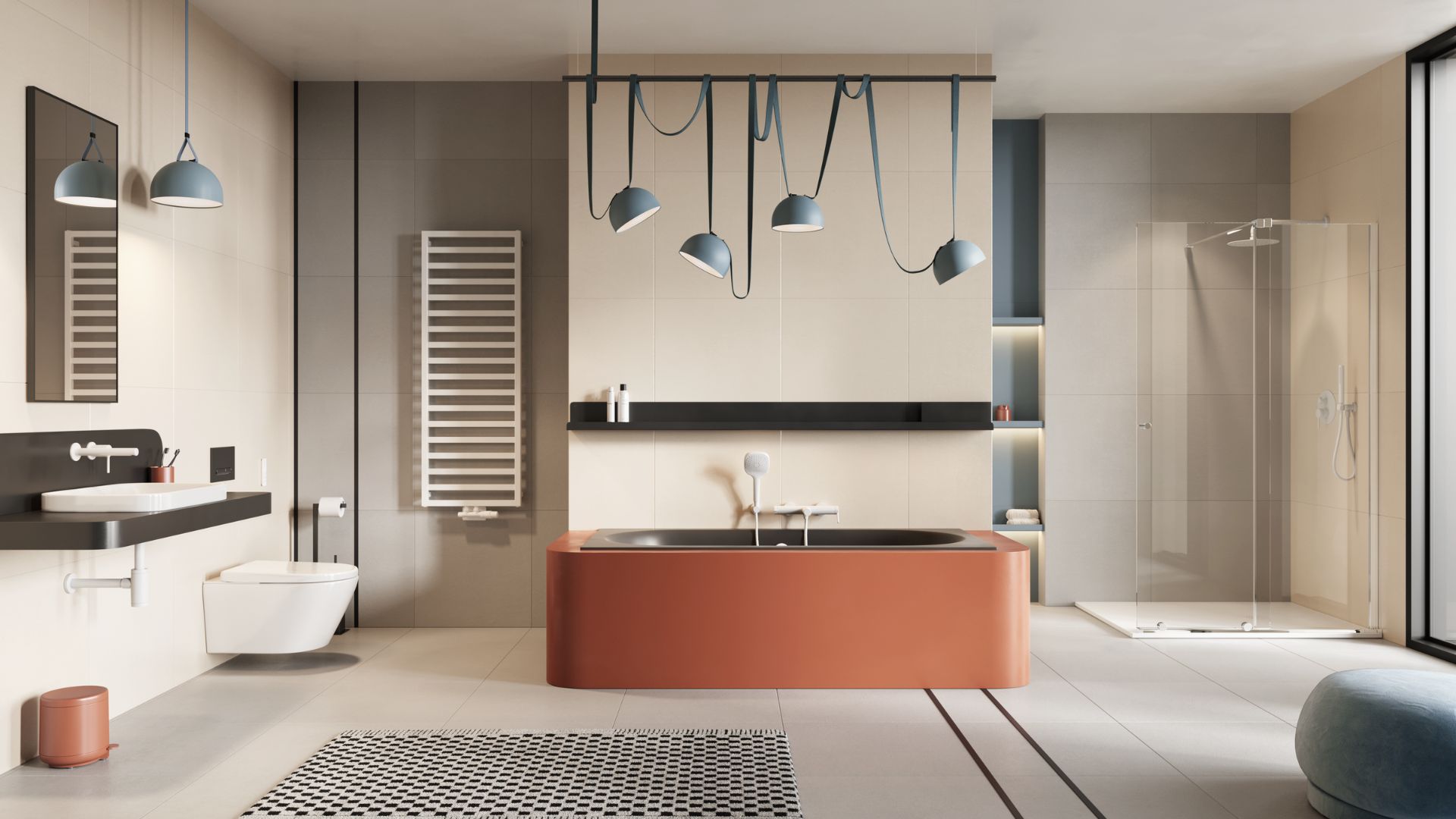 Excellent Oceana wanna prostokątna Slim 180x80 cm antracyt mat WAEX.OCE18ANMS