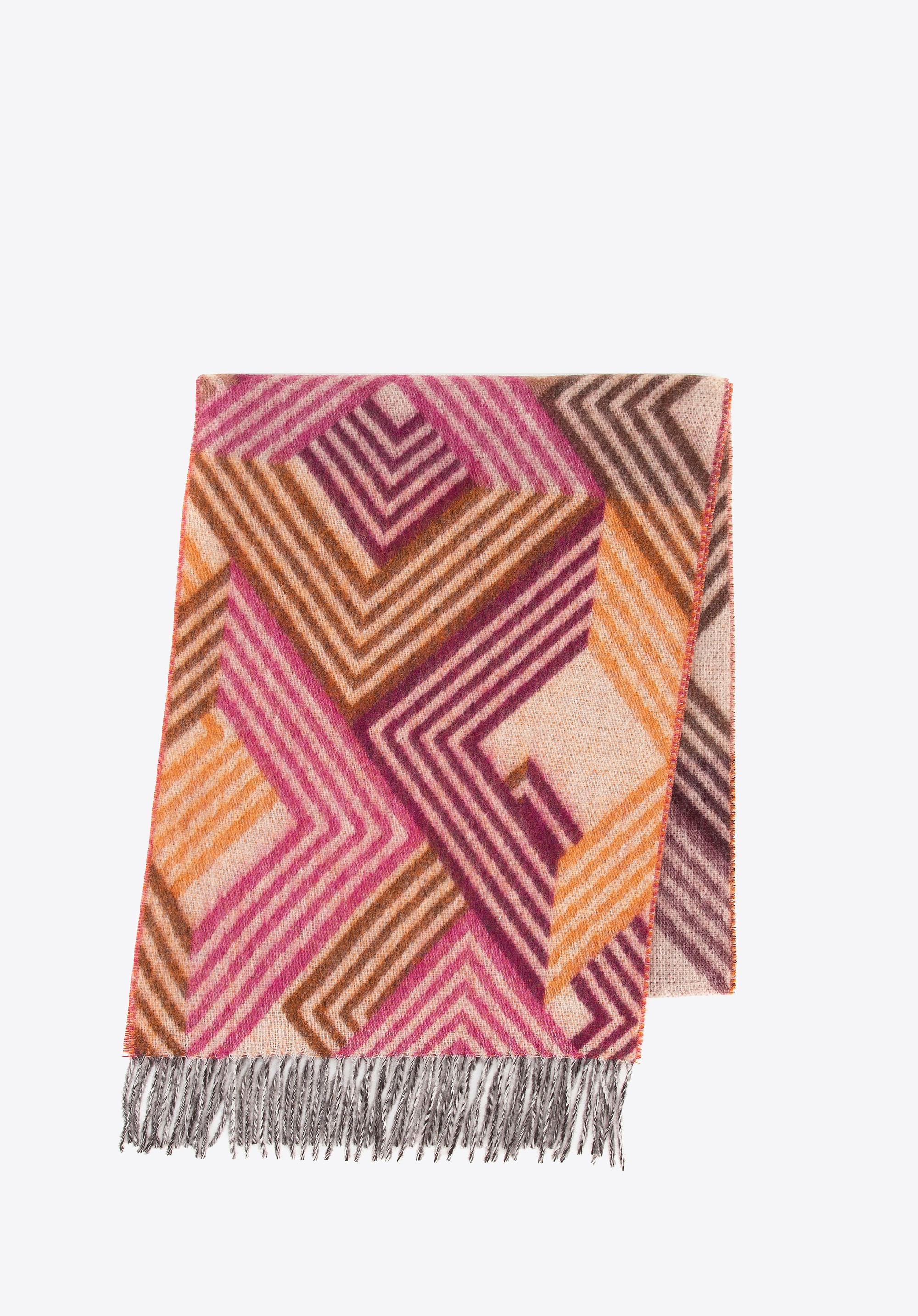 Wzorzysty damski szal wąski multikolor