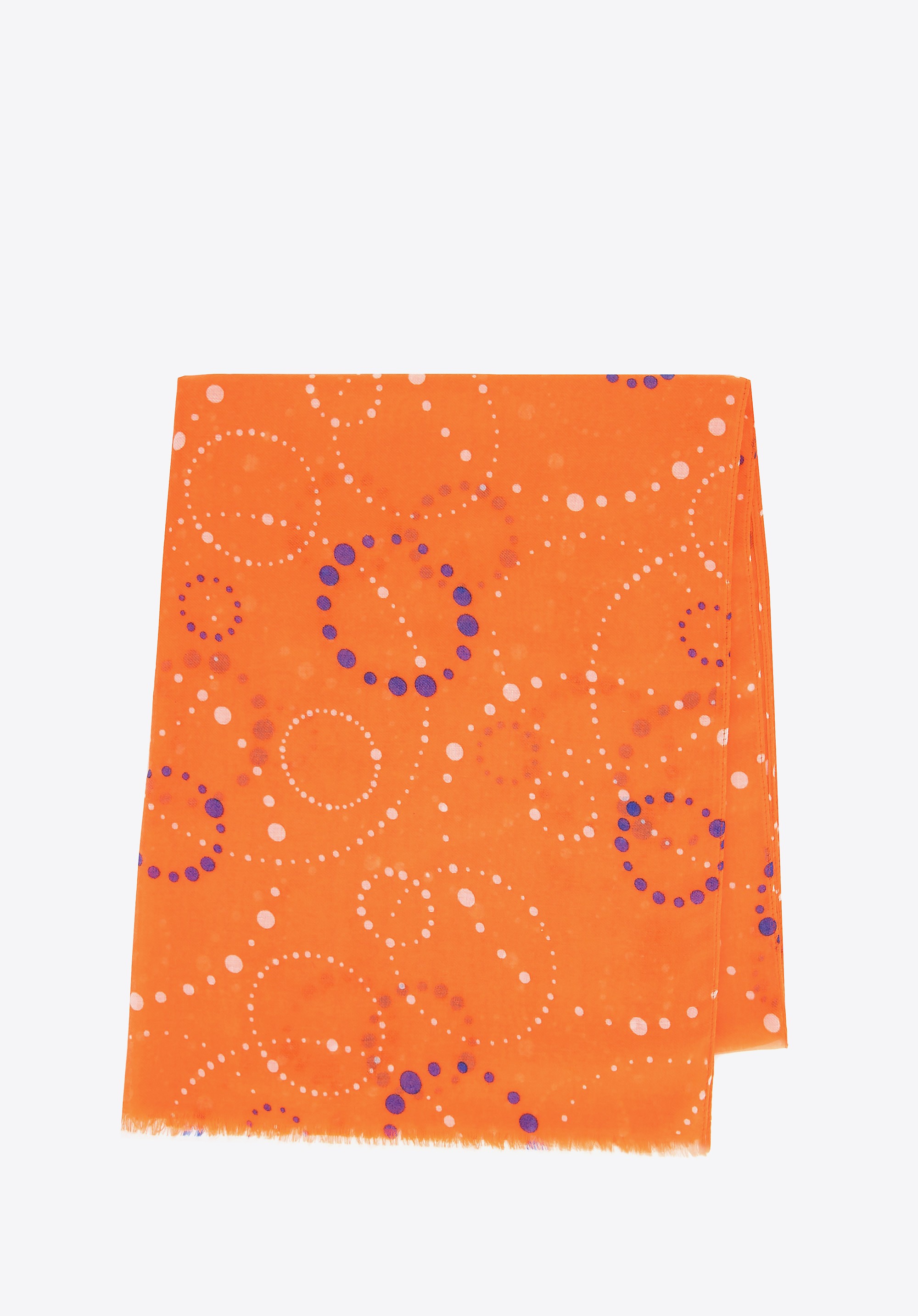 Damski szal w motyw geometryczny pomarańczowy