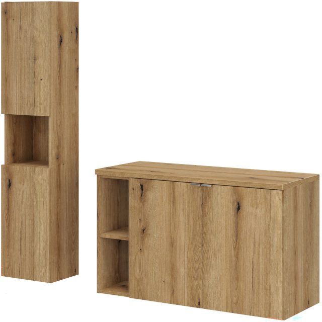 COMAD Zestaw mebli NOVA OAK 2 szafki z blatem 100 cm, słupek 30 cm
