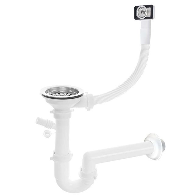 KUCHINOX Syfon 3,5" z przelewem do zlewozmywaka 1-komorowego ino