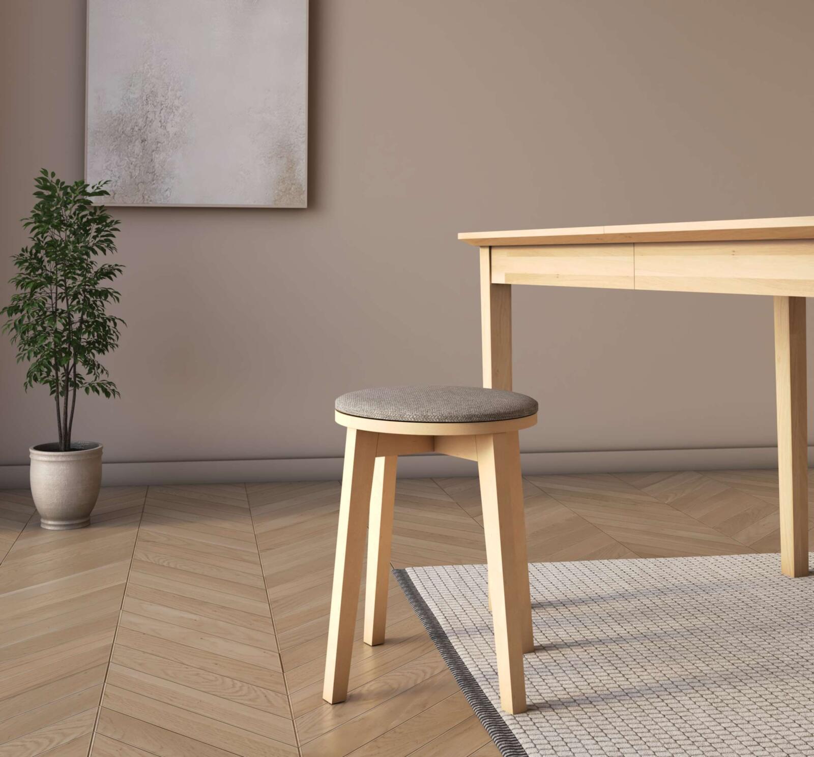 Stołek tapicerowany TB buk, szary