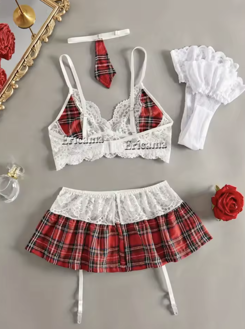 Komplet bielizny w stylu sexy uczennicy 248