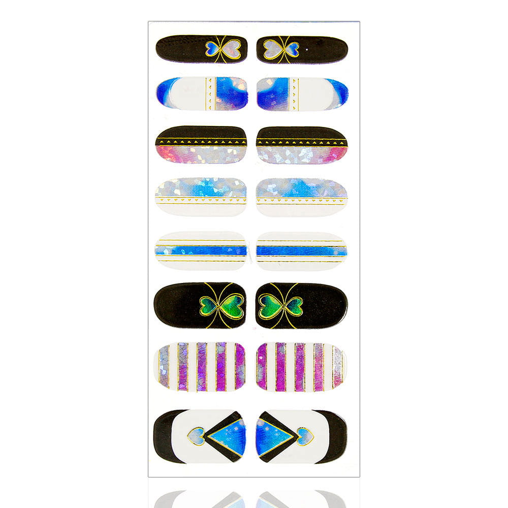 Naklejki nail patch minx kształty 16szt ls d015