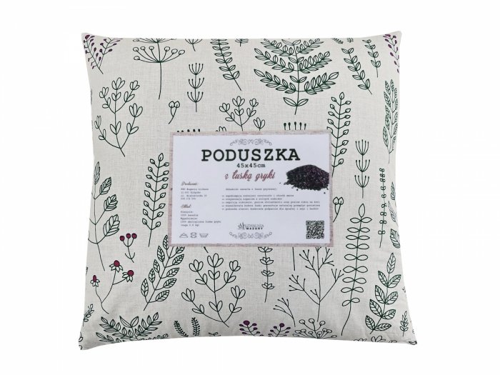 Poduszka z łuską gryki 45x45 wz. 3 roślinki