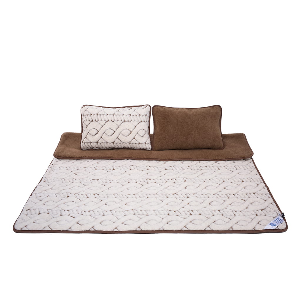 pościel wełniana camel jasny trentino/camel ciemny (kołdra 180x200, 2x poduszka 70x80) (+-5cm)