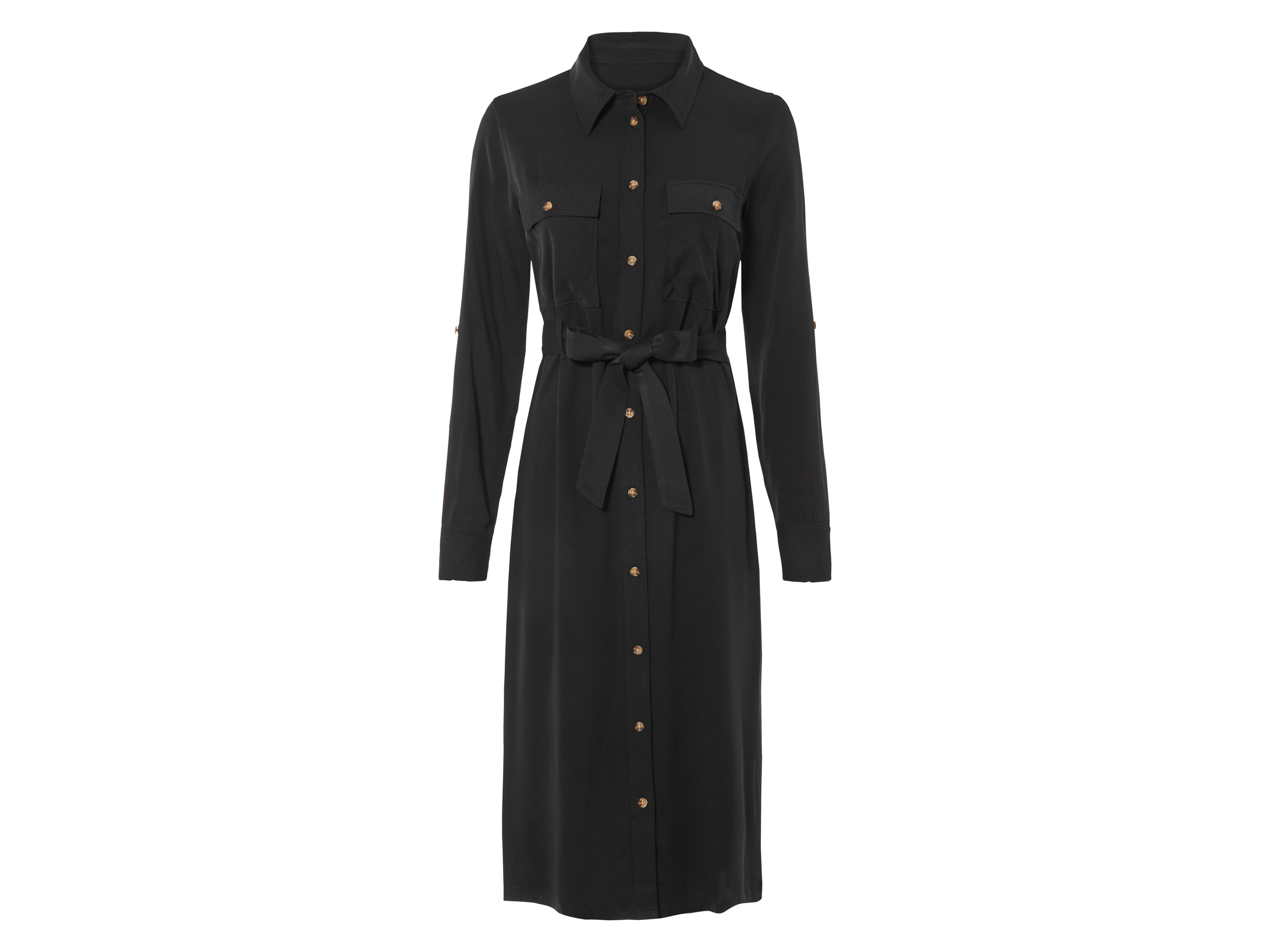 esmara Sukienka koszulowa damska z wiskozy Czarny, 38