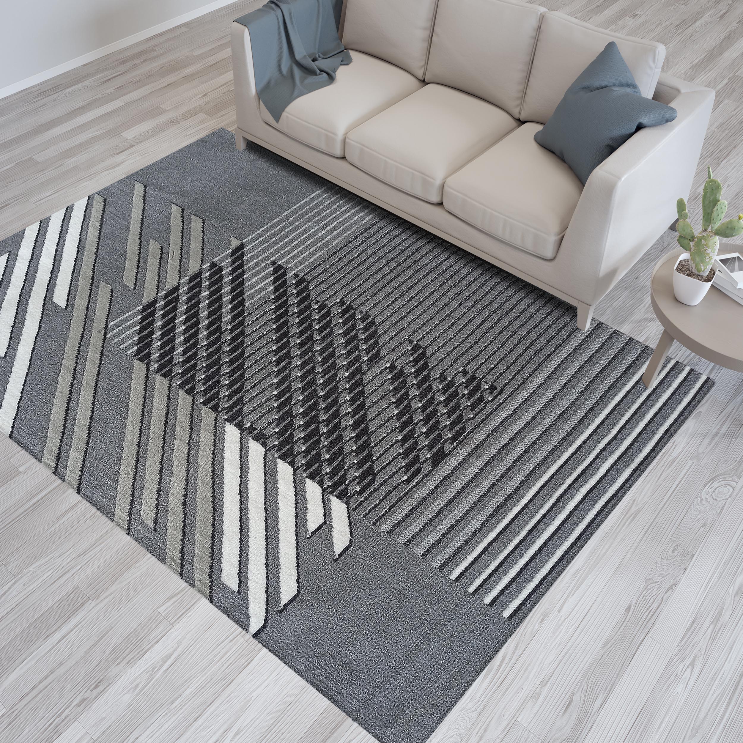 Dywan - 120 x 170 cm - Szary - Nowoczesny - Dywanopol