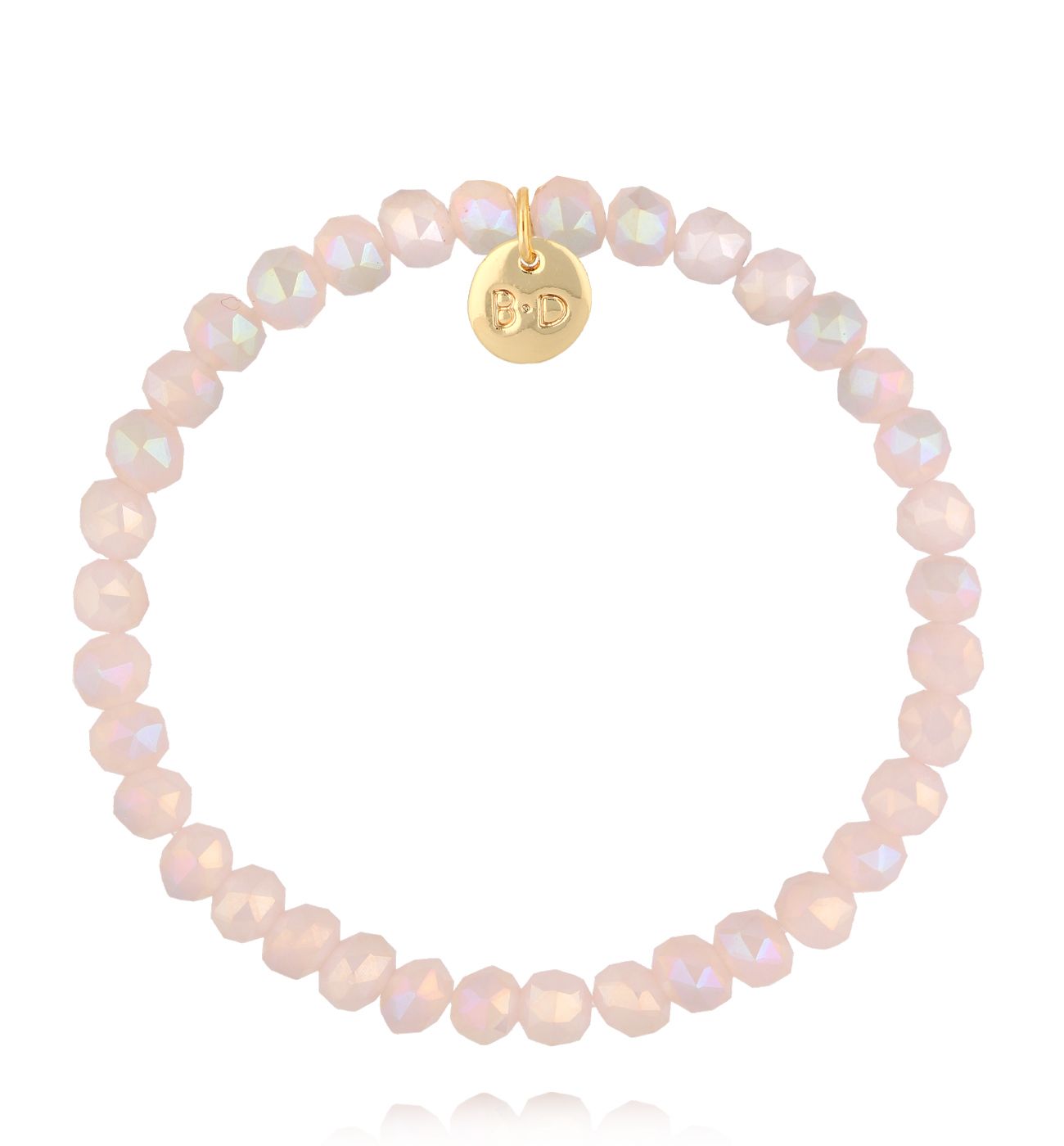 Bransoletka z mlecznoróżowych koralików BCY0426 - By Dziubeka