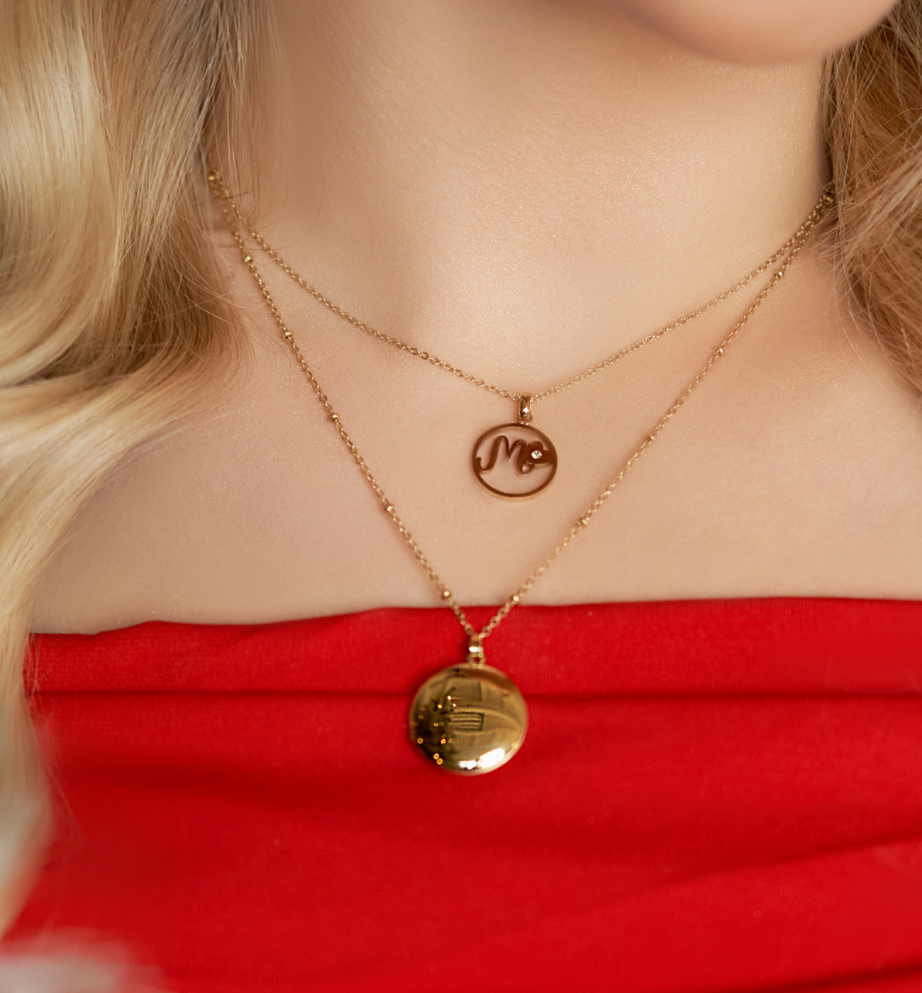 Naszyjnik złoty z literką M Lettera NSA0446