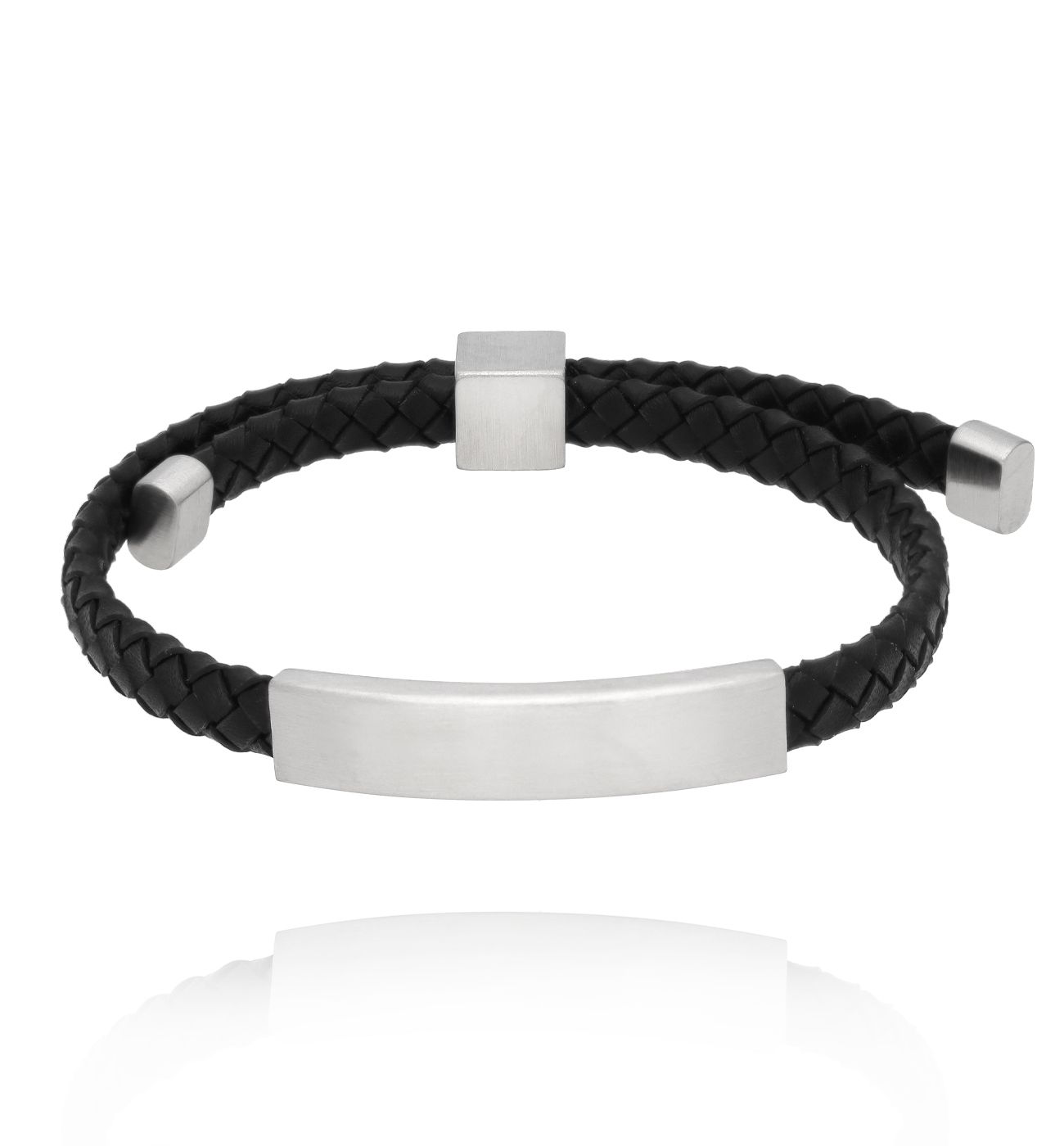 Bransoletka męska czarna skórzana BMITC0989