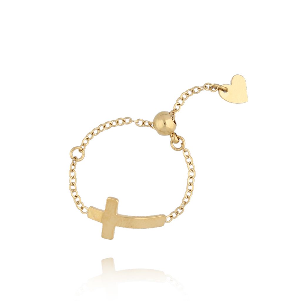 Pierścionek z krzyżykiem złoty Cross - By Dziubeka