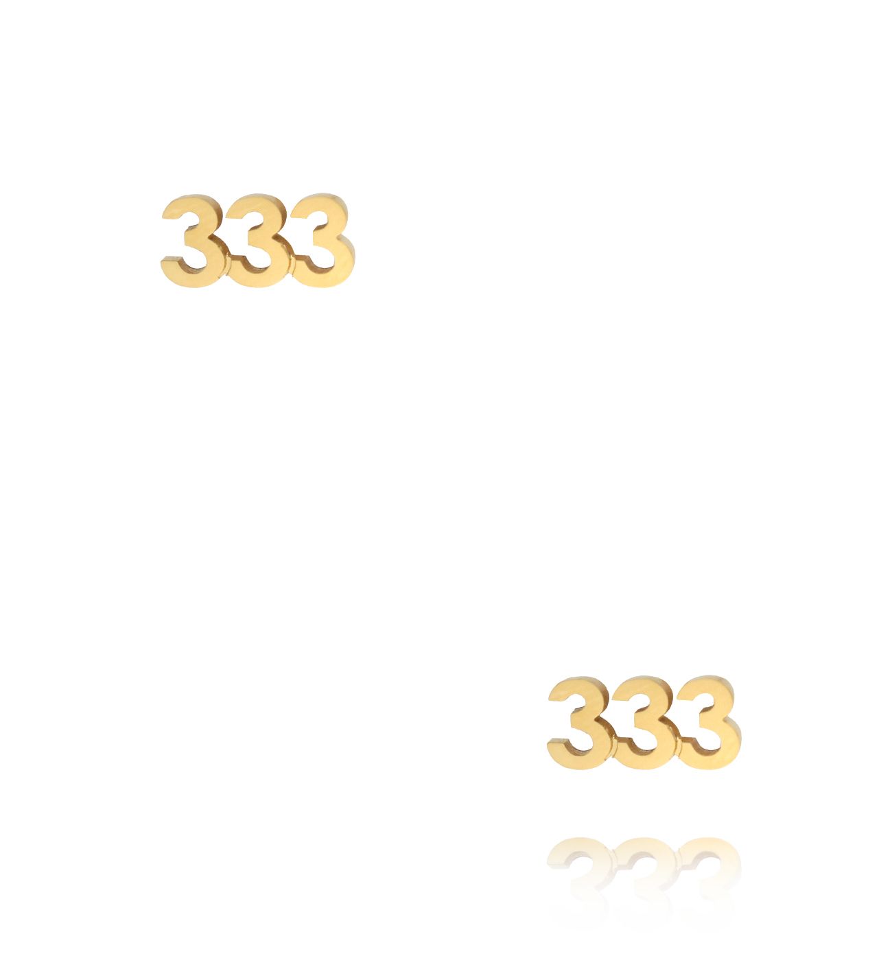 Kolczyki z anielską liczbą 333 złote - By Dziubeka