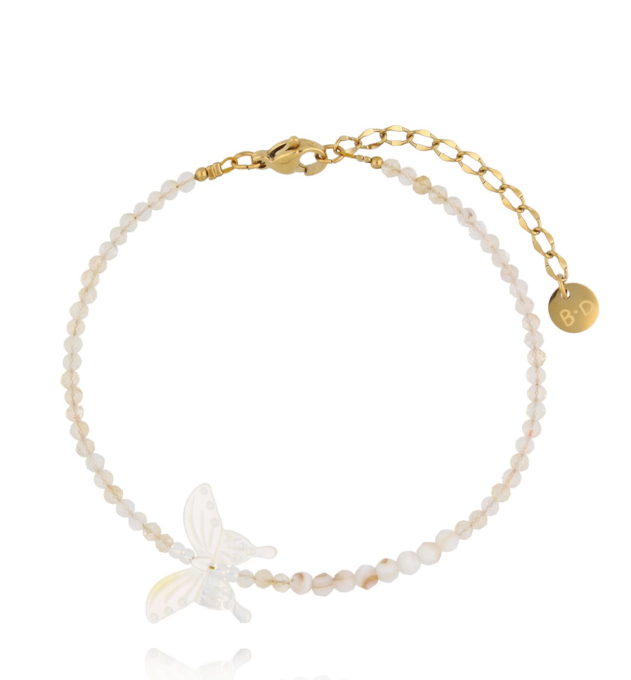 Bransoletka z cytrynami i motylem BTW3475