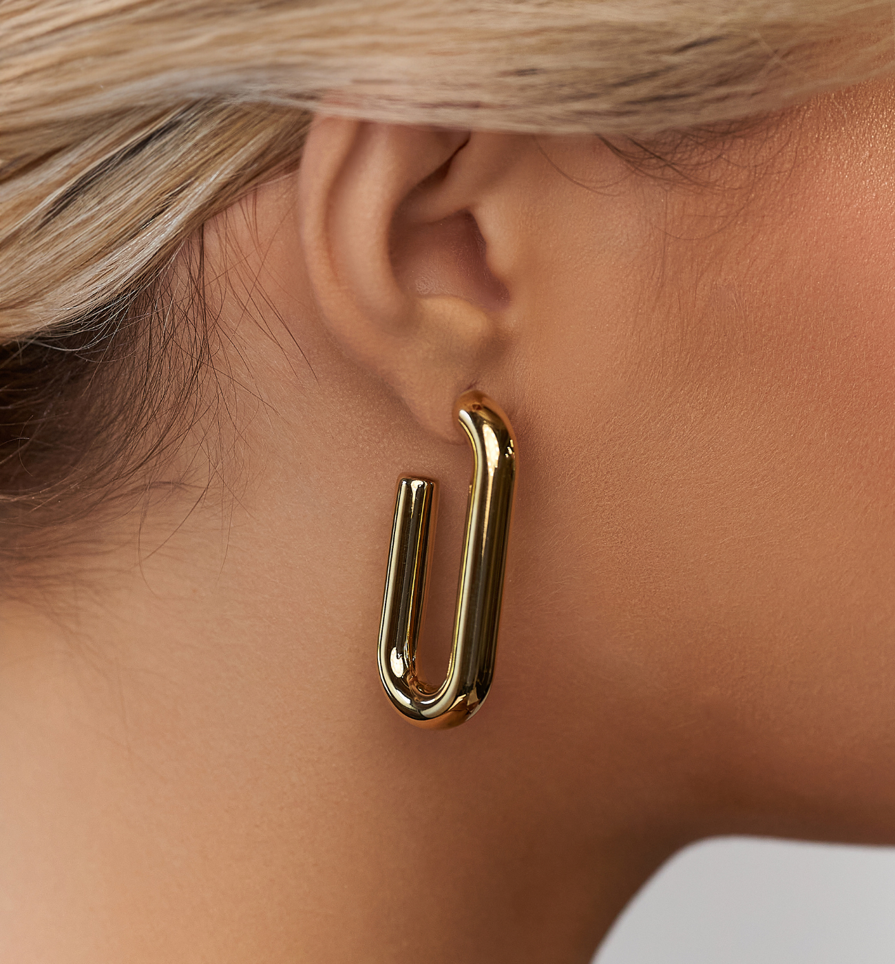 Kolczyki złote owalne dmuchane KSA1286