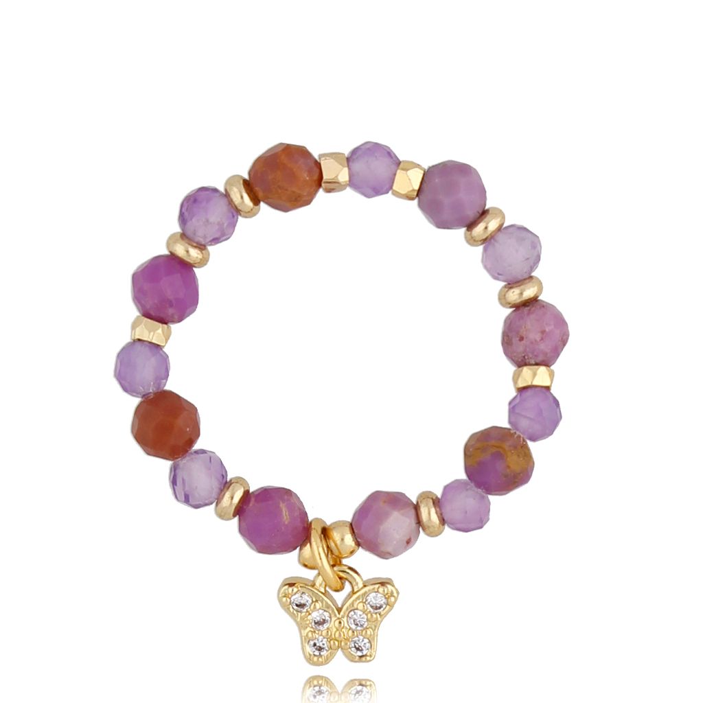 Pierścionek z ametystami i motylkiem Good Year PSC0307