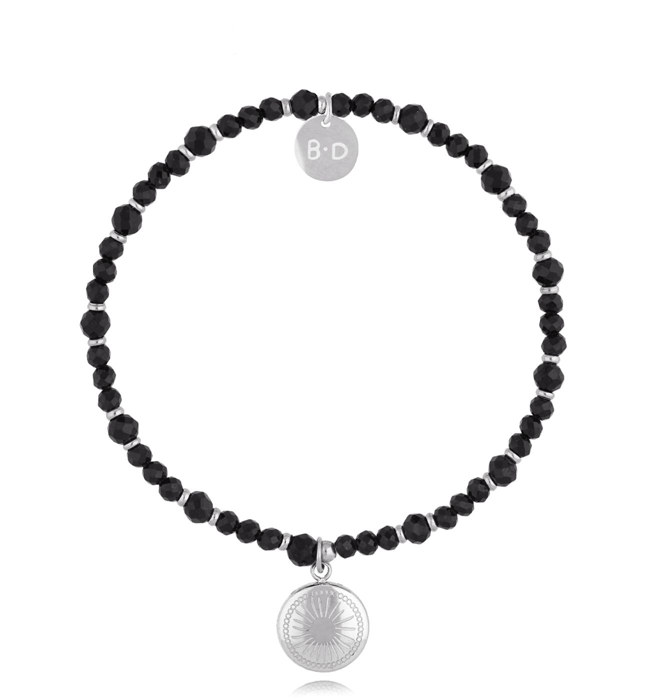 Bransoletka z turmalinami i srebrną zawieszką - By Dziubeka