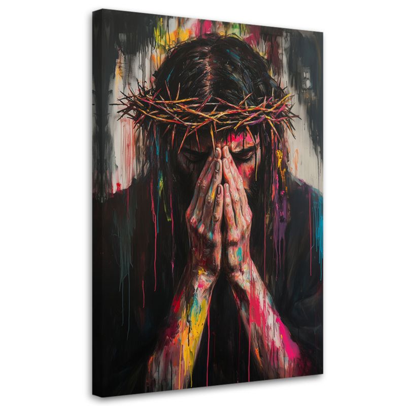 Obraz religijny Feeby Jezus w koronie cierniowej 80x120cm 1szt