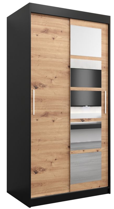 Szafa przesuwna Abiks ROMA 1 100 czarny mat + artisan 1 szt.