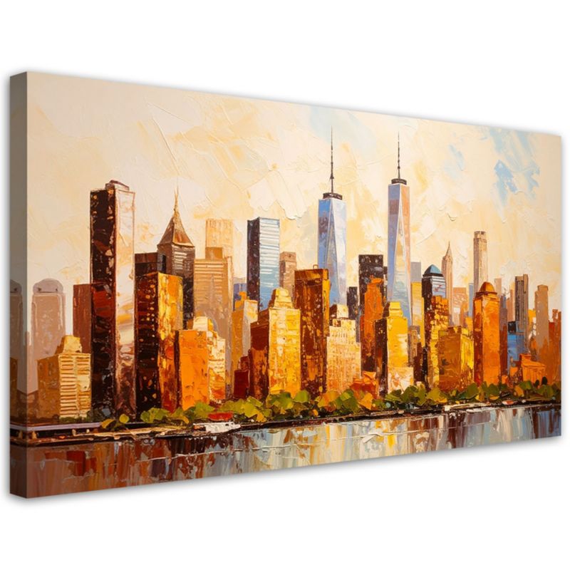Obraz do salonu sypialni biura Feeby Panorama Nowy Jork Manhattan 120x60cm 1szt