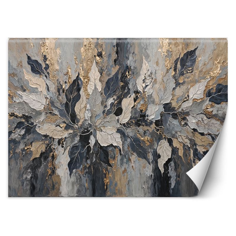 Fototapeta Feeby Szare Złote Liście Glamour 200x140 1 szt