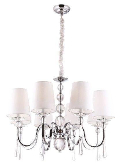 Żyrandol Maxlight Charlotte chromowany glamour 8 x E14 x 40W IP20 wym: 130 x 75 x 75 cm - 1 szt.