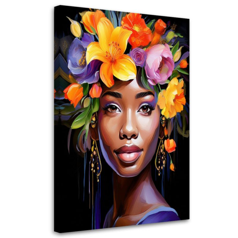 Obraz na płótnie Feeby Kobieta Kwiaty Abstrakcja 70x100cm 1szt