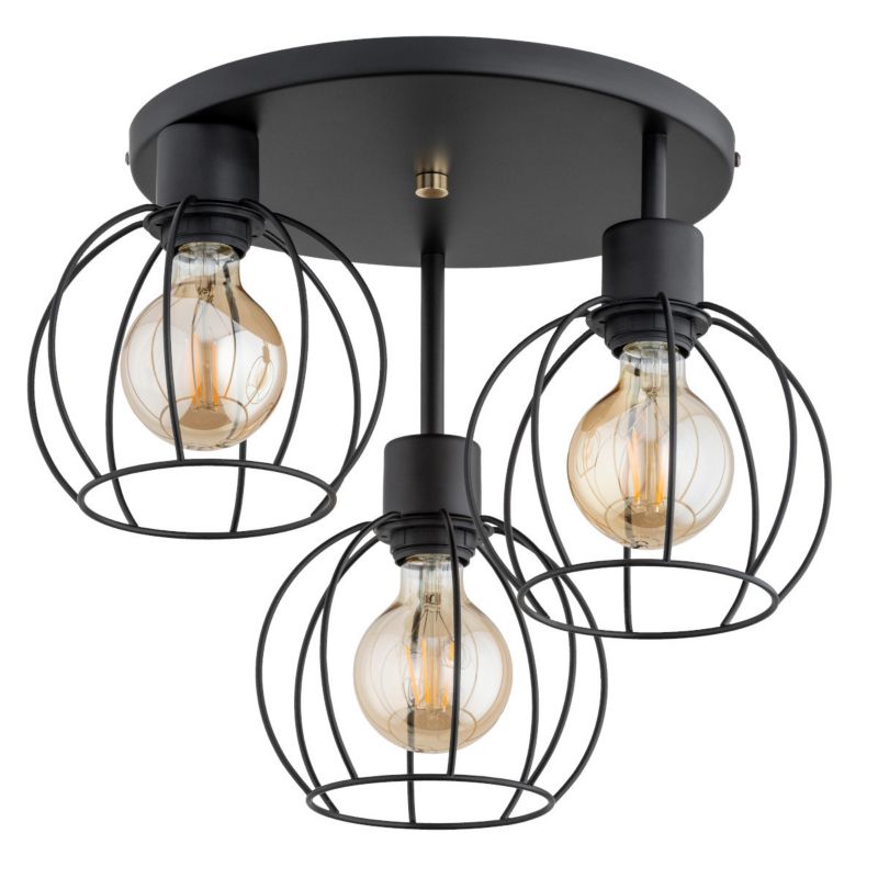 Lampa sufitowa Alfa Orso czarna wym: 31 x 40 x 40 cm 3xE27 x 15W 1 szt.