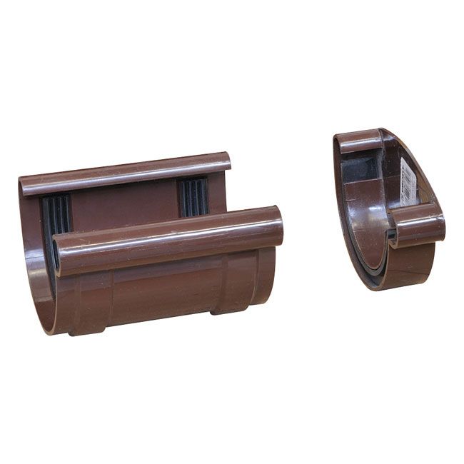 Łącznik prosty do rynny Marley średnica 7,5 cm brązowy