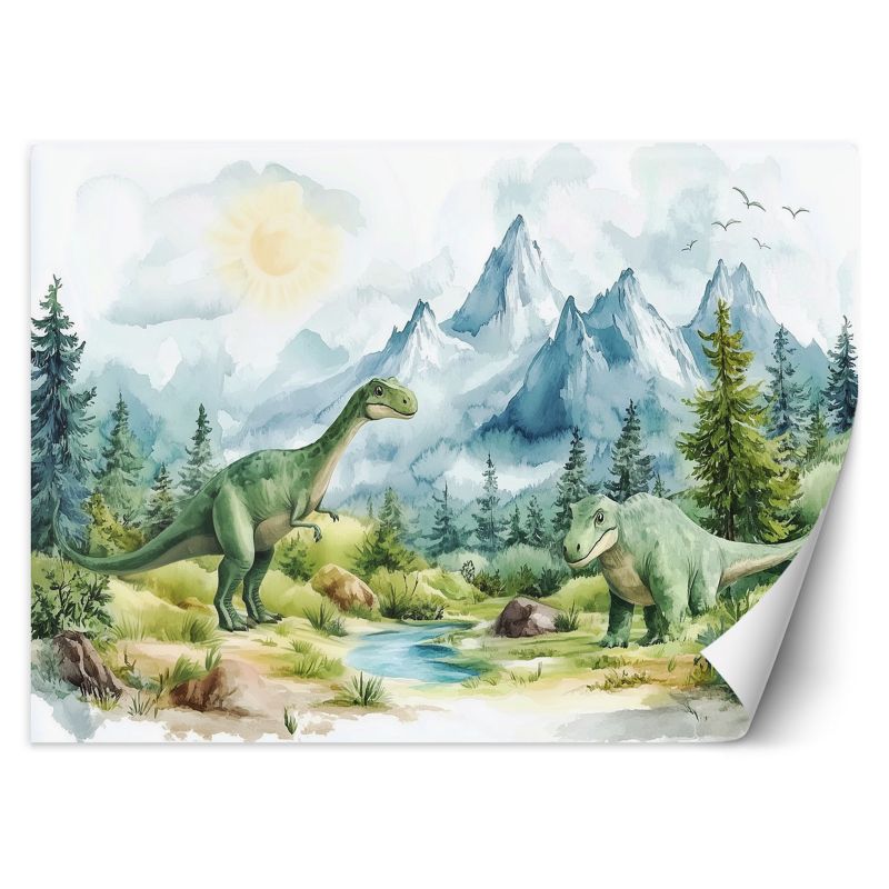 Fototapeta Feeby Dinozaury Prehistoryczne Gady Pejzaż Zielony 200x140 1 szt