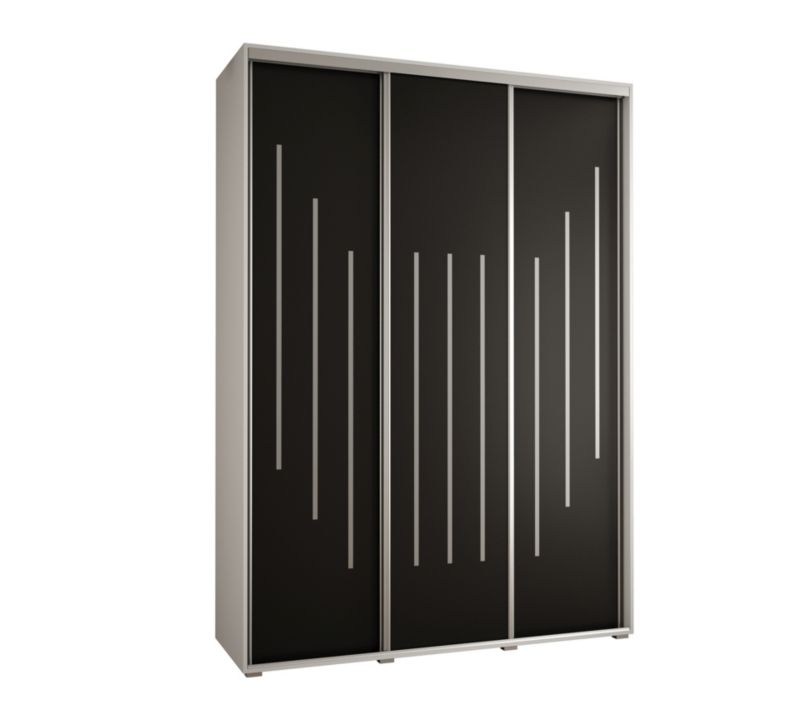 Szafa przesuwna Abiks DAVOS 8 wysoka szer.170cm gł.60cm biały/czarny/srebrny 1szt.