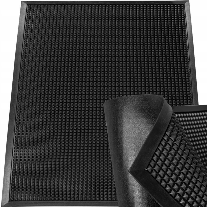 Wycieraczka gumowa Deco4Home Piramid pod drzwi 90 x 150 cm czarna 1 szt.