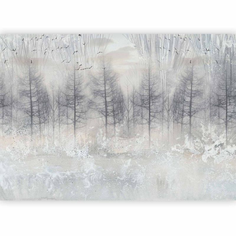 Fototapeta samoprzylepna Artgeist Liście szara 147x105 (3 części) 10145aa rolka 1 szt