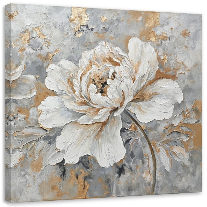 Obraz na płótnie Feeby Róża Kwiat Srebrny Złoty 30x30cm 1szt