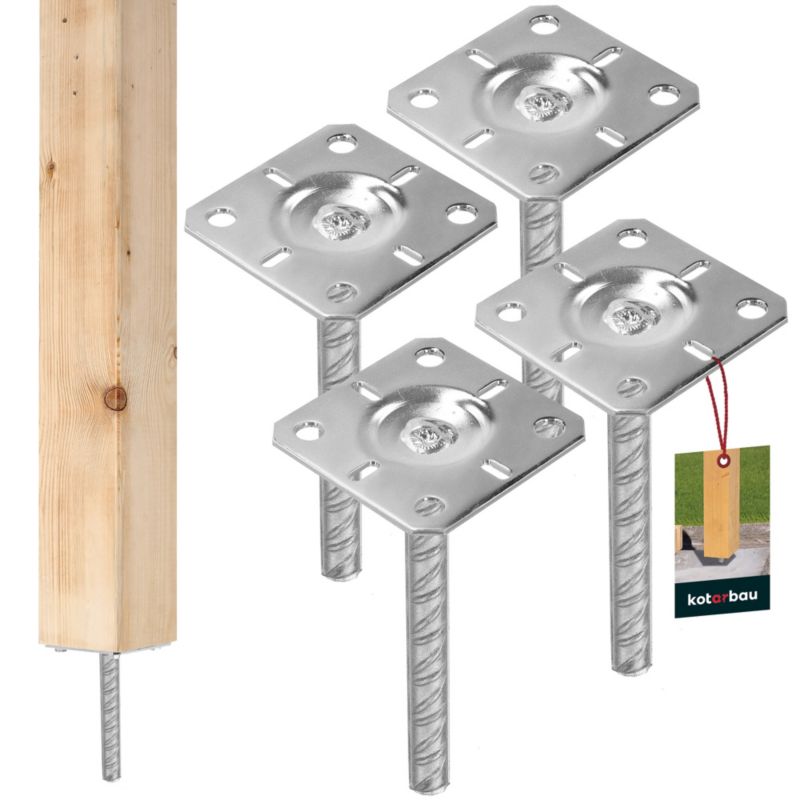 Podstawa słupa KOTARBAU do wmurowania 100x100x200 mm 4 szt.